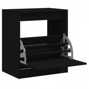 Shoe Cabinet Black Engineered wood Compact Shoe Cabinet