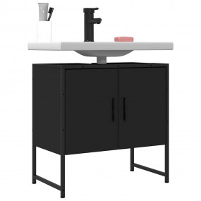 Bathroom Sink Cabinet Black Engineered wood 23.6 in wid...