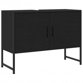 Bathroom Sink Cabinet Black Engineered wood Medium