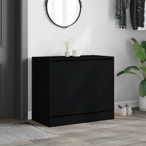 Shoe Cabinet Black Engineered wood Compact Shoe Cabinet