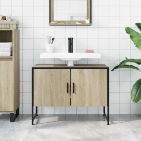 Bathroom Sink Cabinet Sonoma Oak Engineered wood, Powde...