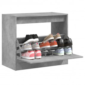Shoe Cabinet Concrete Grey Engineered Wood Compact Shoe...