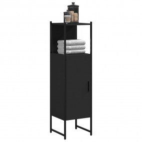 Bathroom Cabinet Black Engineered wood and powder-coate...