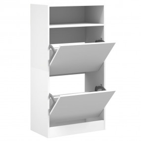 Shoe Cabinet White Engineered Wood Compact Modern Shoe ...