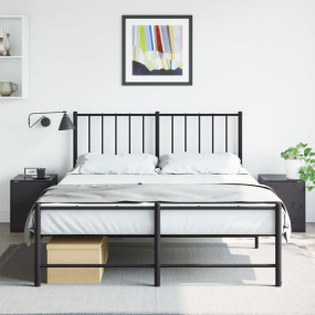Bedside Cabinet Set of 2 Black Cold-rolled steel Medium