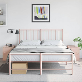 Bedside Cabinet Set of 2 Pink Cold-rolled steel Small