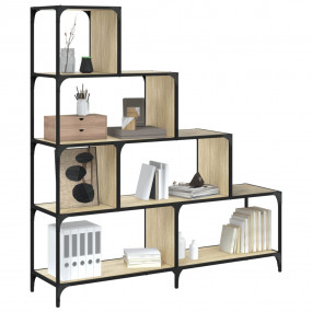 Bookcase Sonoma oak Engineered Wood, Powder-Coated Stee...