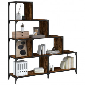Bookcase Smoked oak Engineered wood, powder-coated stee...