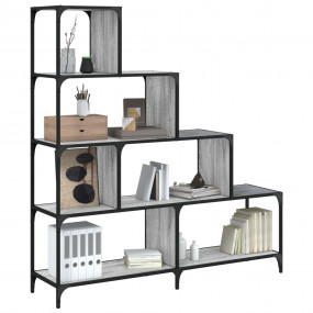 Bookcase Grey Sonoma Engineered Wood, Powder-Coated Ste...
