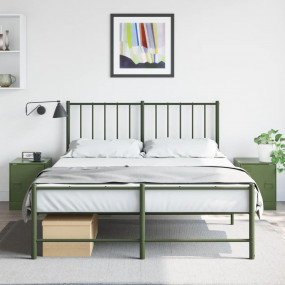 Bedside Cabinet Set of 2 Olive Green Cold-rolled Steel ...