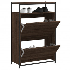 Shoe Cabinet Brown oak Engineered wood Slim Shoe Cabine...