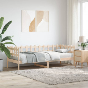 Day Bed Natural Pine Solid Pine Wood 31.5 x 79 in.