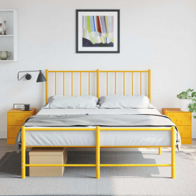 Bedside Cabinet Set of 2 Yellow Steel Medium Bedside Ca...