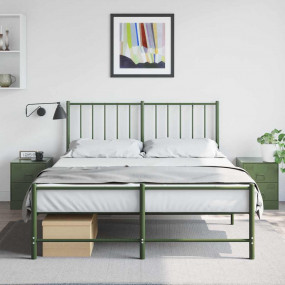 Bedside Cabinet Set of 2 Green Steel Medium Durable