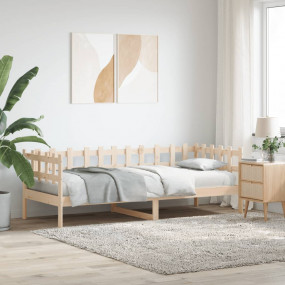 Day Bed Natural Wood Solid Pine Wood Twin Convertible