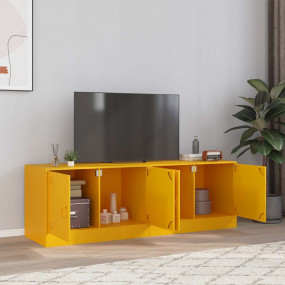 TV Cabinet Set of 2 Mustard Yellow Cold-rolled steel La...
