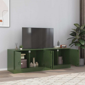 TV Cabinet Set of 2 Olive Green Cold-rolled steel Mediu...