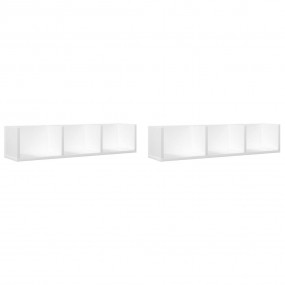Wall Cabinets Set of 2 White Engineered wood 29.5 x 7.1...