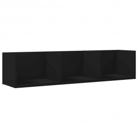 Wall Cabinet Black Engineered Wood Wall Cabinet Rectang...