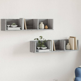 Wall Cabinets Set of 2 Grey Sonoma Engineered wood Medi...