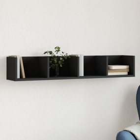 Wall Cabinet Black Engineered Wood Standard Wall Cabine...