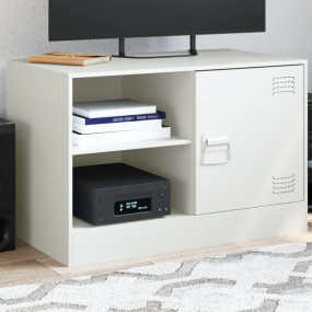 TV Cabinet White Cold-rolled steel 26.4x15.4x17.3 in TV...
