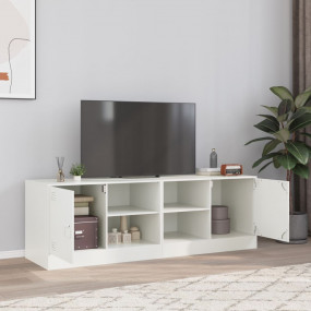 TV Cabinet Set of 2 White Cold-rolled steel 26.4 x 15.4...