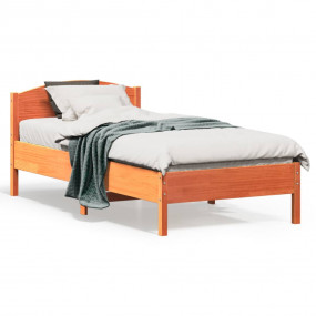 Bed Frame Wax Brown Solid pine wood Small Single Sturdy