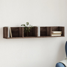 Wall Cabinet Brown Oak Engineered Wood 39.0 x 7.1 x 6.5...
