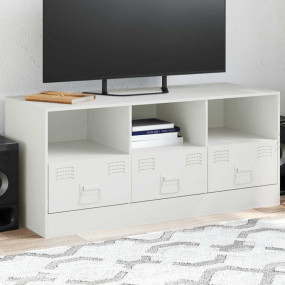 TV Cabinet White Cold-rolled Steel Medium TV Cabinet