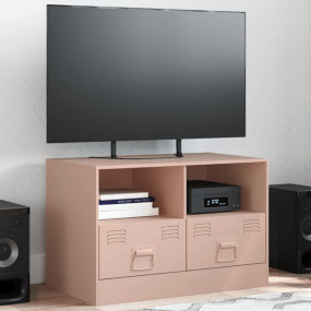 TV Cabinet Pink Cold-rolled steel 26.4 x 15.4 x 17.3 in