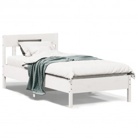 Bed Frame White Solid pine wood, Plywood