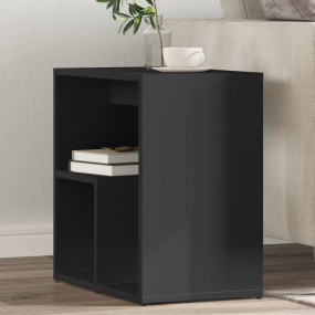 Side Table Black Engineered wood Small Side Table Recta...