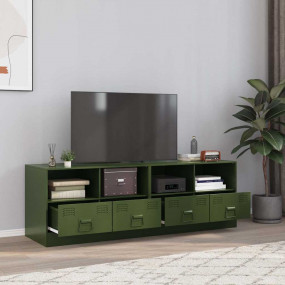 TV Cabinet Set of 2 Olive Green Cold-rolled Steel Mediu...