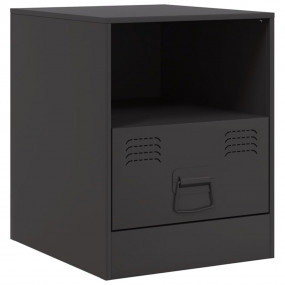 Bedside Cabinet Black Cold-rolled steel 13.6 x 15.4 x 1...