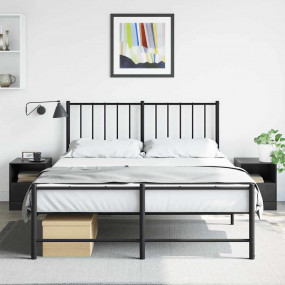 Bedside Cabinet Set of 2 Black Cold-rolled steel Medium