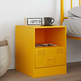 Bedside Cabinet Mustard Yellow Cold-rolled Steel Medium