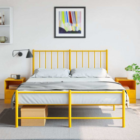 Bedside Cabinet Set of 2 Mustard Yellow Cold-rolled ste...