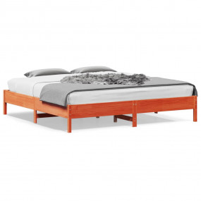 Bed Frame Wax brown Solid pine wood Super King Durable
