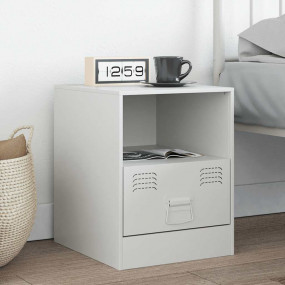 Bedside Cabinet White Cold-rolled steel Small Bedside C...