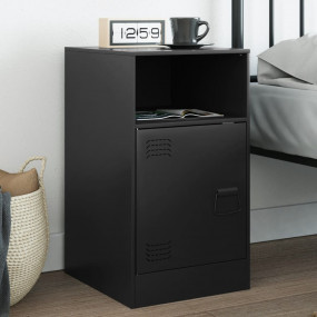 Bedside Cabinet Black Cold-rolled steel Bedside Cabinet