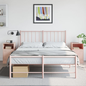 Bedside Cabinet Set of 2 Pink Cold-rolled steel Bedside...