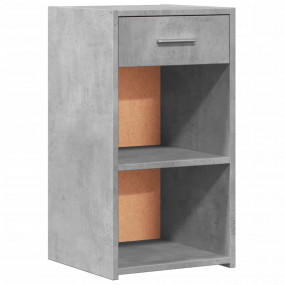 Bedside Cabinet Concrete Grey Engineered Wood Small