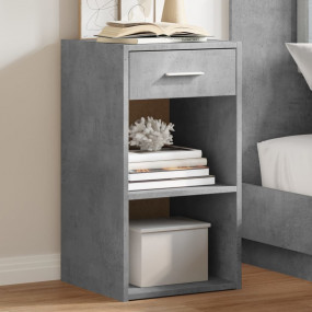 Bedside Cabinet Set of 2 Concrete Grey Engineered Wood ...