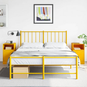 Bedside Cabinet Set of 2 Mustard Yellow Cold-rolled ste...