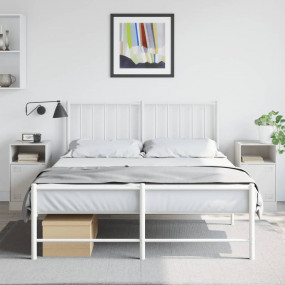 Bedside Cabinet Set of 2 White Cold-rolled steel Medium