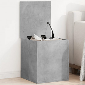 Storage Box Concrete Grey Engineered Wood Medium Rectan...
