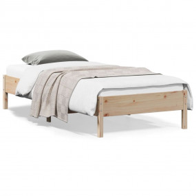 Bed Frame Natural Wood Solid Pine Wood,Plywood 39.4 x 7...