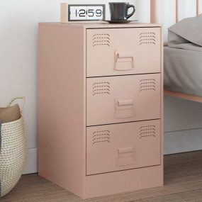 Bedside Cabinet Pink Cold-rolled steel Medium Bedside C...