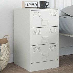 Bedside Cabinet White Cold-rolled steel Medium Bedside ...